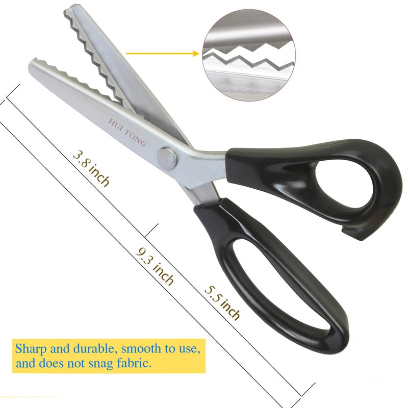 Hui Tong Strong & Sharpe Pinking Shears,Pinking Shears Scissors for Fabric, Serrated and Scalloped Scissors fabric,3mm,5mm,7mm (Serrated 7mm) - Image 4